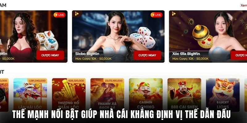 Các thế mạnh nổi bật giúp nhà cái khẳng định vị thế dẫn đầu