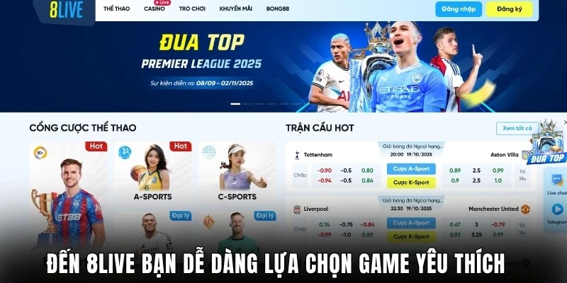 Đến 8Live bạn dễ dàng lựa chọn game yêu thích 