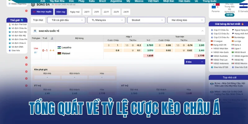 Tổng quát về tỷ lệ cược kèo Châu Á